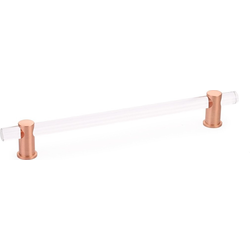 Lumiere 8 Inch Center to Center Adjustable Rose Gold/Clear Acrylic Cabinet Pull