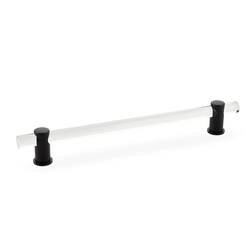 Lumiere Pull 8 inch Center to Center Clear Acrylic and Matte Black