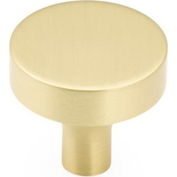 Haniburton 1-1/4 Inch Diameter Round Satin Brass Cabinet Knob
