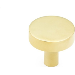 Haniburton 1-1/4 Inch Diameter Round Unlacquered Brass Cabinet Knob