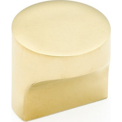 Haniburton 1-1/4 Inch Diameter Round Unlacquered Brass Cabinet T-Knob