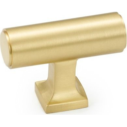 Haniburton 1/2 Inch Center to Center Satin Brass Cabinet T-Pull