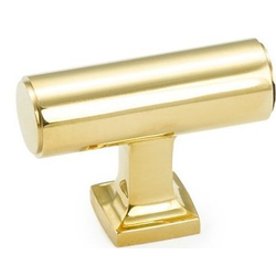 Haniburton 1/2 Inch Center to Center Unlacquered Brass Cabinet T-Pull