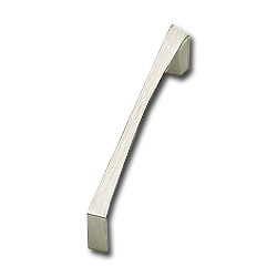 Italian Contemporary 4 Inch Center to Center Satin Nickel Cabinet Pull