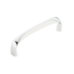 Italian Contemporary 4 Inch Center to Center Polished Chrome Cabinet Pull