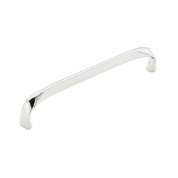 Italian Contemporary 6 Inch Center to Center Polished Chrome Cabinet Pull