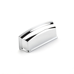 Menlo Park 3-1/2 Inch Center to Center Polished Chrome Cabinet Cup Pull
