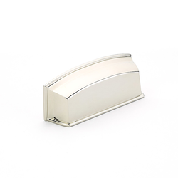 Menlo Park 3-1/2 Inch Center to Center Polished Nickel Cabinet Cup Pull