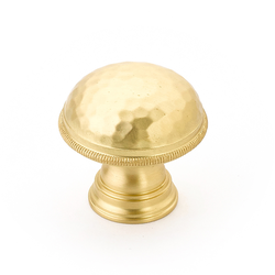 Atherton Hammered Knurled Edge Knob 1-1/4 inch Diameter Satin Brass