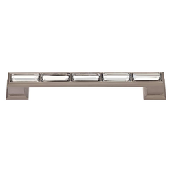 Legacy Crystal 5-1/16 Inch Center to Center Brushed Nickel Cabinet Pull