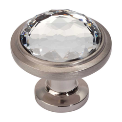 Legacy Crystal 1-5/16 Inch Diameter Brushed Nickel Cabinet Knob