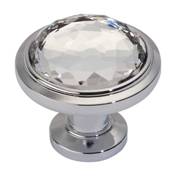 Legacy Crystal 1-5/16 Inch Diameter Polished Chrome Cabinet Knob