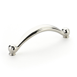 Cabriole Pull 3-3/4 inch Center to Center Polished Nickel
