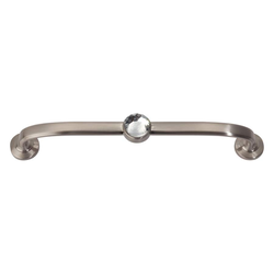 Legacy Crystal 5-1/16 Inch Center to Center Brushed Nickel Cabinet Pull