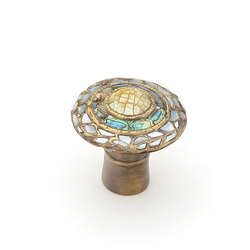 Fair Isle 1-1/8 Inch Diameter Aged Dover Cabinet Knob