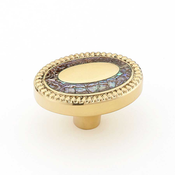 Fair Isle 1-5/8 Inch Diameter Polished Brass Cabinet Knob