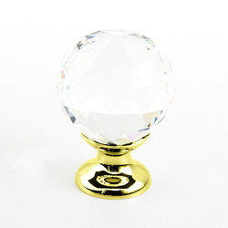 Fire 1-1/8 Inch Diameter Polished Brass Cabinet Knob