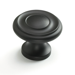 Colonial 1-1/4 Inch Diameter Flat Black Cabinet Knob