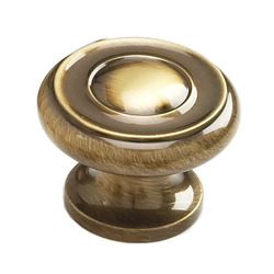 Solid Brass Traditional Designs 1-1/2 Inch Diameter Antique Brass Cabinet Knob