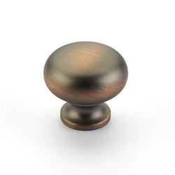Country 1-1/4 Inch Diameter Aurora Bronze Cabinet Knob