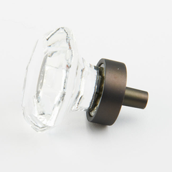 Fire 1-1/4 Inch Diameter Clear/Bronze Cabinet Knob