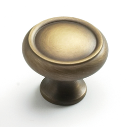 Solid Brass Traditional Designs 1-1/4 Inch Diameter Antique Light Brass Cabinet Knob