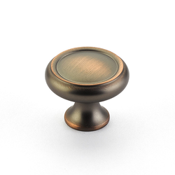Country 1-1/4 Inch Diameter Aurora Bronze Cabinet Knob