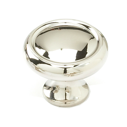 Country 1-1/4 Inch Diameter Polished Nickel Cabinet Knob