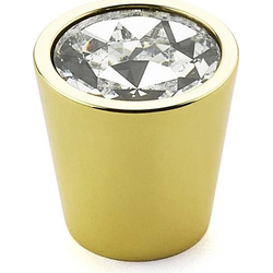 Stargaze 1-1/16 Inch Diameter Cylinder Glass Polished Brass Cabinet Knob
