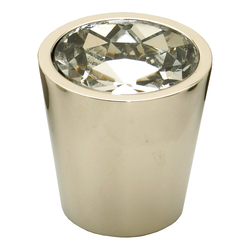 Fire 1-1/16 Inch Diameter Clear Crystal/Polished Nickel Cabinet Knob