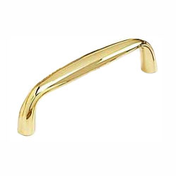 Solid Brass Traditional Designs 6 Inch Center to Center Polished Brass Cabinet Pull