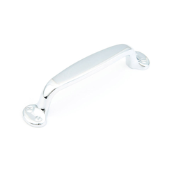 Country 4 Inch Center to Center Polished Chrome Cabinet Pull
