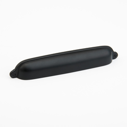 Traditional Designs 6 Inch Center to Center Flat Black Cabinet Cup Pull