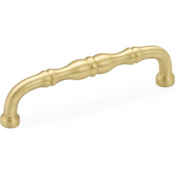 Colonial 4 Inch Center to Center Satin Brass Cabinet Pull