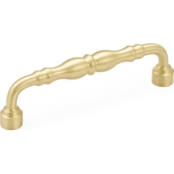 Colonial 6 Inch Center to Center Satin Brass Cabinet Pull