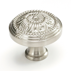 Versailles Forged Solid Brass 1-1/2 Inch Diameter Satin Nickel Cabinet Knob