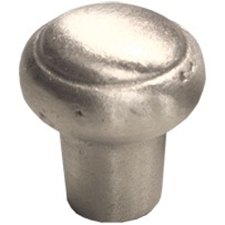 Ovale 1-3/8 Inch Diameter Antique Silver Cabinet Knob