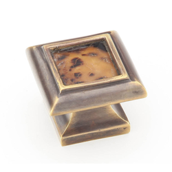 Tiger Penshell 1-3/8 Inch Diameter Tiger Penshell/Dark Antique Bronze Cabinet Knob