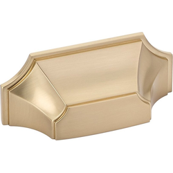 Empire 3 Inch Center to Center Cup Signature Satin Brass Cabinet Pull