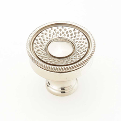 Sonata 1-1/4 Inch Diameter White Brass Cabinet Knob