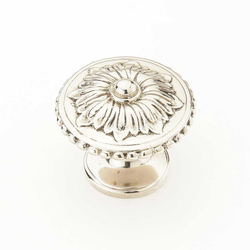 Sonata 1-1/4 Inch Diameter White Brass Cabinet Knob
