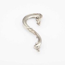 French Court 5 Inch Center to Center White Brass Cabinet Pull