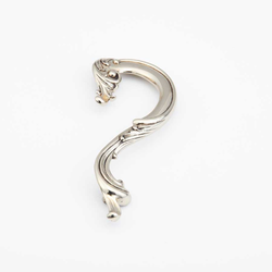 French Court 5 Inch Center to Center White Brass Cabinet Pull
