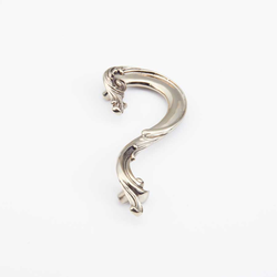 French Court 3-1/2 Inch Center to Center White Brass Cabinet Pull