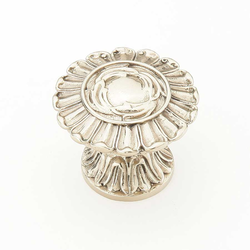 Swans 1-1/4 Inch Diameter White Brass Cabinet Knob