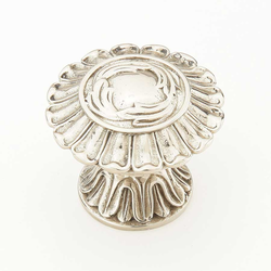 Swans 1-1/2 Inch Diameter White Brass Cabinet Knob