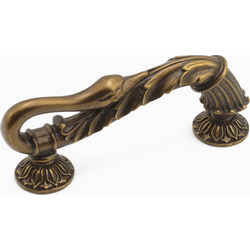 Swans 5 Inch Center to Center Dark Italian Antique Cabinet Pull
