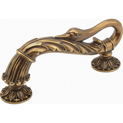 Swans 9 Inch Center to Center Dark Italian Antique Cabinet Pull