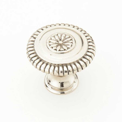 Sonata 1-5/16 Inch Diameter White Brass Cabinet Knob