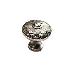 Sunburst 1-1/2 Inch Diameter Silver Antique Cabinet Knob